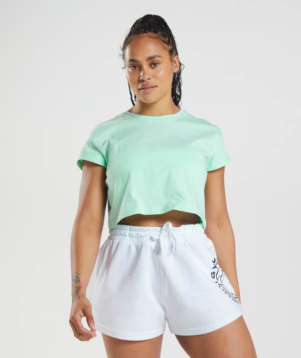 Damske Crop Top Gymshark Legacy Modre | CD0854317